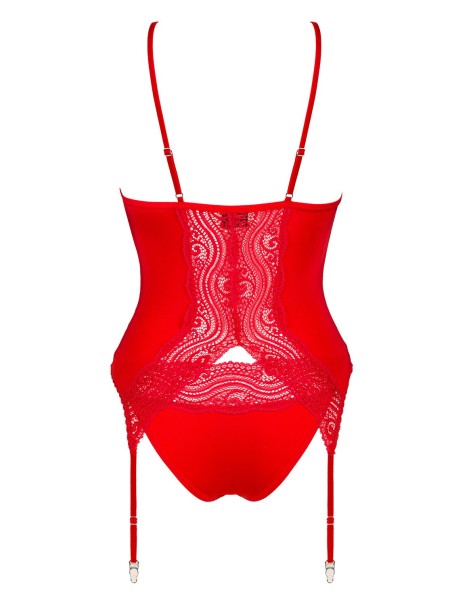 Obsessive Lingerie sexy corsetto con perizoma rosso collezione Diyosa