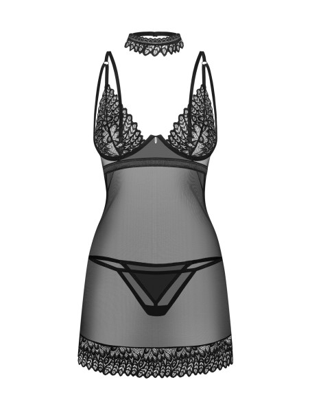 Obsessive Lingerie chemise con perizoma e choker collezione Donarella Obsessive Lingerie chemise con perizoma e choker collezione Donarella