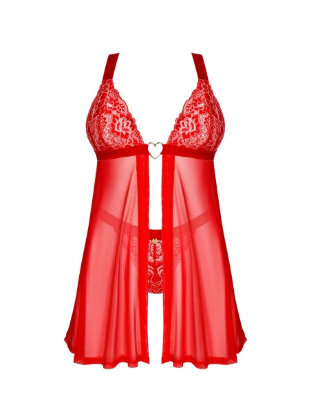 Obsessive babydoll in pizzo rosso con cuoricino in metallo Elianes Obsessive babydoll in pizzo rosso con cuoricino in metallo Elianes