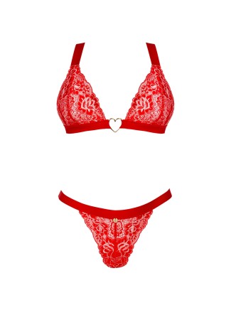 Obsessive sexy completino in pizzo rosso con cuoricino Elianes 2