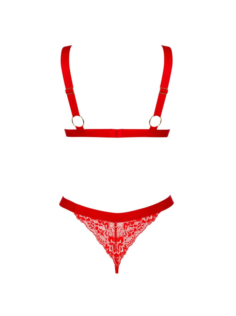 Obsessive sexy completino in pizzo rosso con cuoricino Elianes
