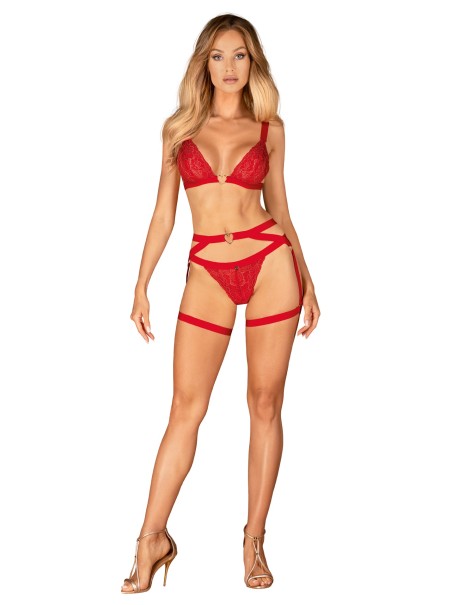 Obsessive Lingerie harness rosso con stringhe regolabili Elianes Obsessive Lingerie harness rosso con stringhe regolabili Elianes