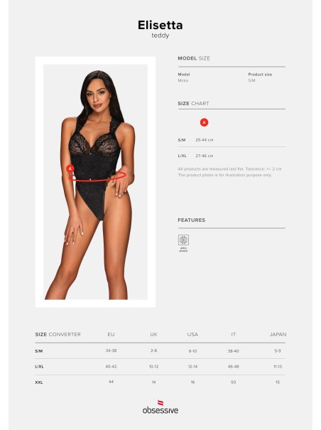 Obsessive Lingerie sexy body in pizzo floreale collezione Elisetta