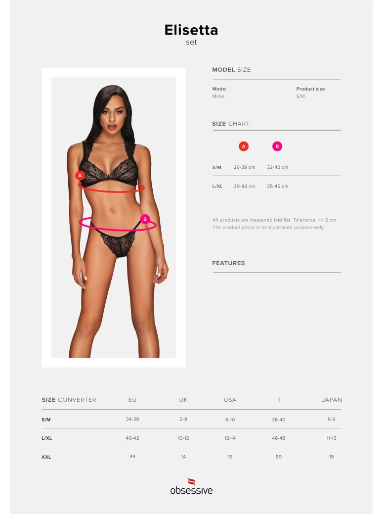 Obsessive Lingerie sexy completino in pizzo floreale collezione Elisetta