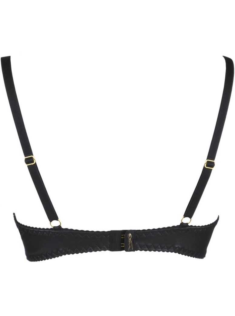 Axami Lingerie sexy reggiseno mezza coppa in ecopelle con cerniere