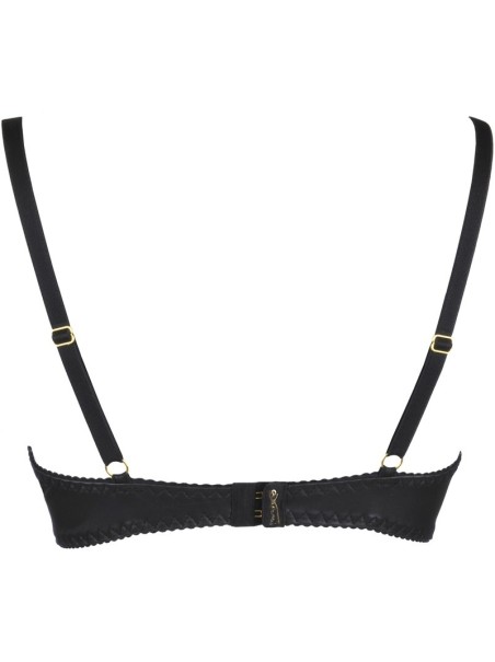 Axami Lingerie sexy reggiseno mezza coppa in ecopelle con cerniere