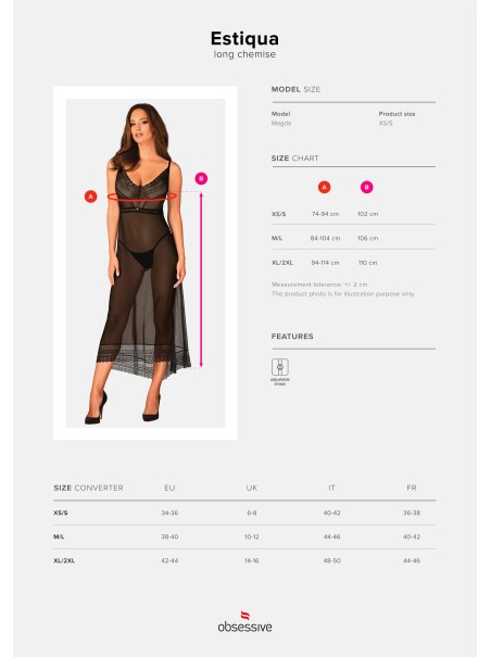 Obsessive Lingerie sexy chemise lunga collezione Estiqua Obsessive Lingerie sexy chemise lunga collezione Estiqua