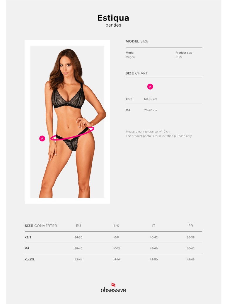 Obsessive Lingerie sexy mutandine in pizzo collezione Estiqua