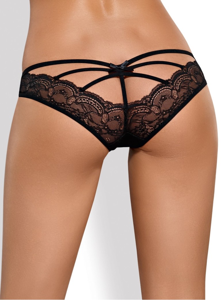 Obsessive Lingerie sexy mutandine in pizzo nero collezione Frivolla