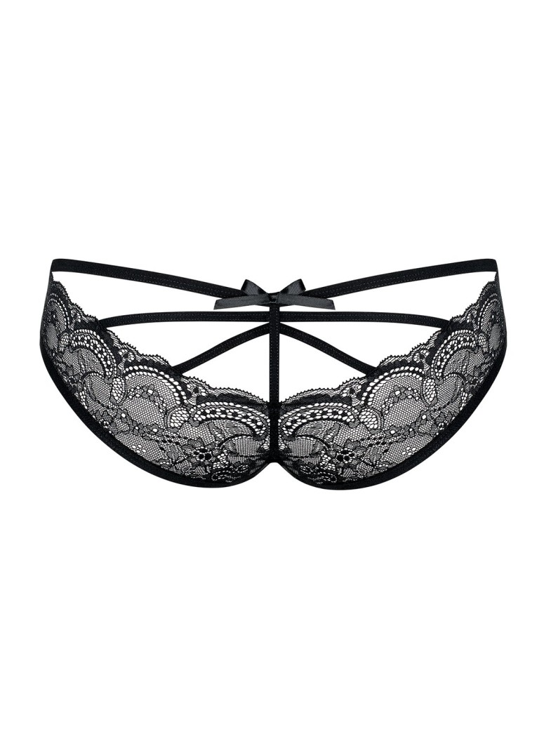 Obsessive Lingerie sexy mutandine in pizzo nero collezione Frivolla