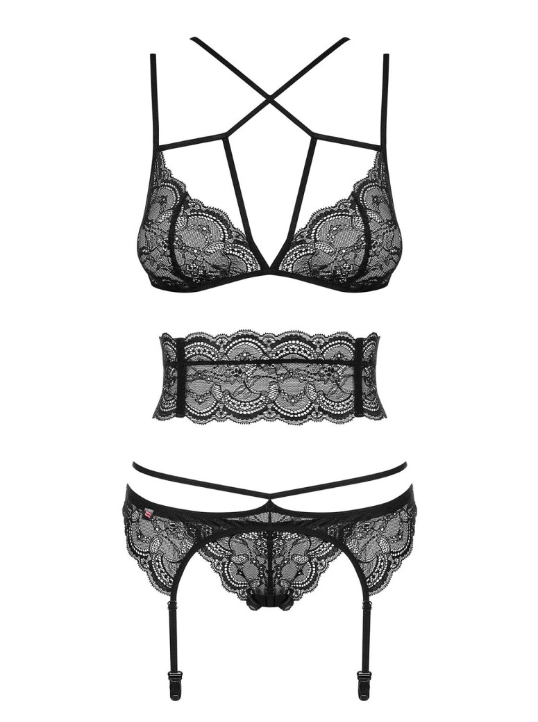 Obsessive lingerie set con reggicalze e stringivita collezione Frivolla