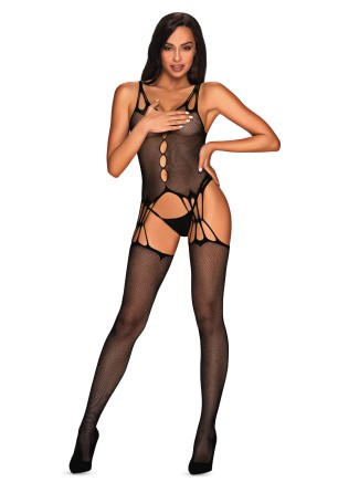 Obsessive sexy bodystocking aperta in morbida microrete G321