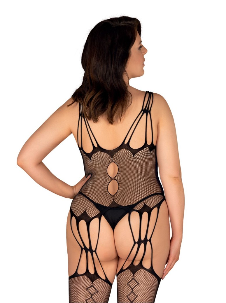Obsessive sexy bodystocking aperta in morbida microrete G321