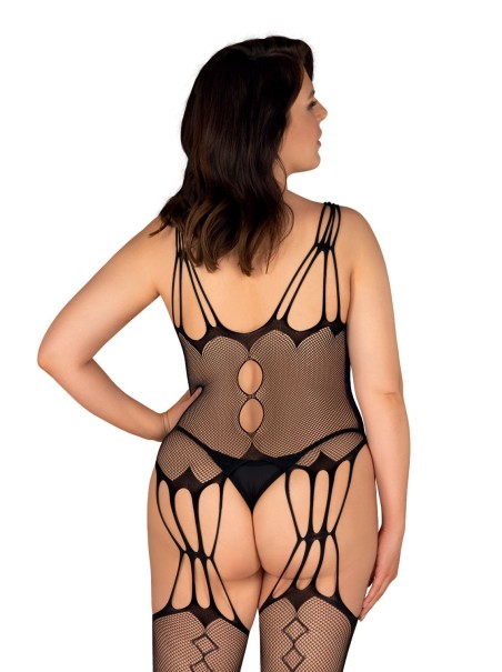 Obsessive sexy bodystocking aperta in morbida microrete G321