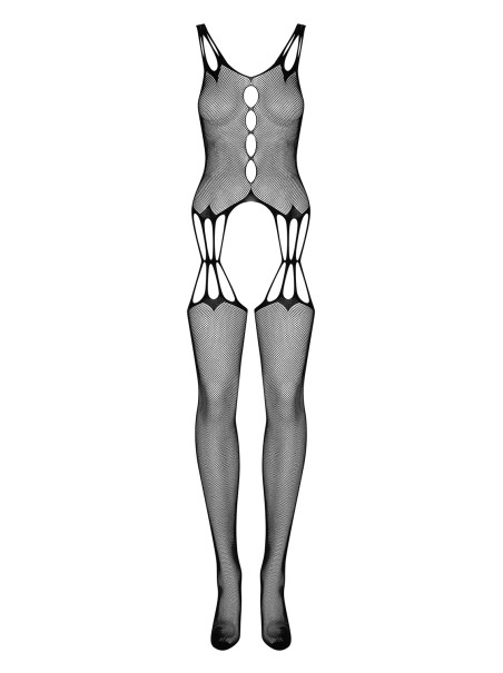 Obsessive sexy bodystocking aperta in morbida microrete G321