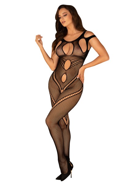 Obsessive Lingerie sexy bodystocking aperta in microrete G322