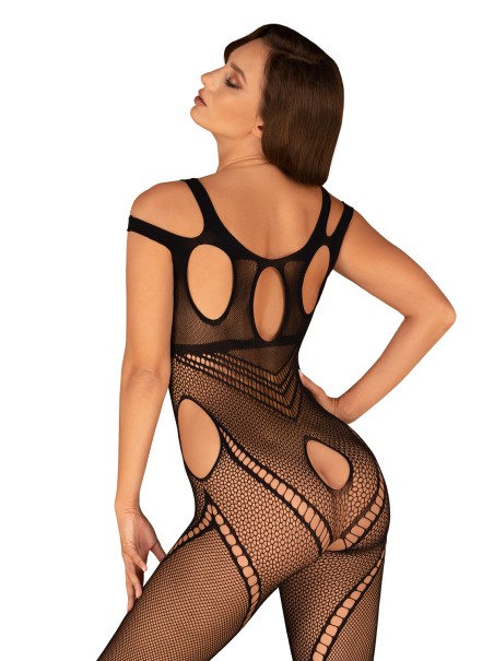 Obsessive Lingerie sexy bodystocking aperta in microrete G322