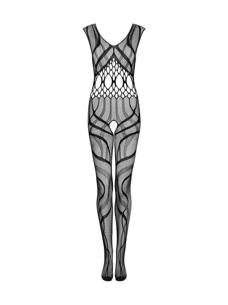 Obsessive Lingerie sexy bodystocking aperta in microrete con decori G328