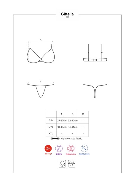 Obsessive Lingerie sexy completino intimo rosso collezione Giftella