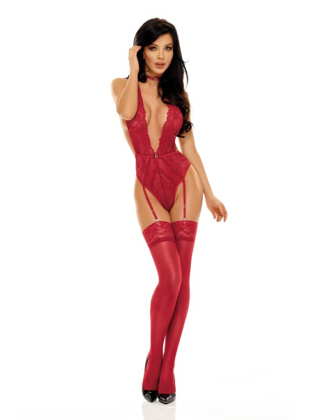 Beauty Night Lingerie body ciliegia con reggicalze Adelaide Beauty Night Lingerie body ciliegia con reggicalze Adelaide