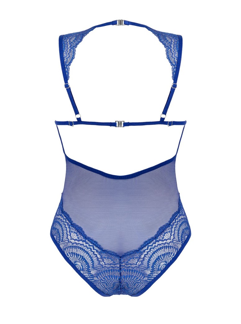 Obsessive elegante body in pizzo blu con ferretto collezione Giselia