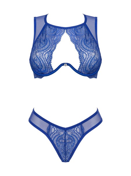 Obsessive completino intimo in elegante pizzo blu collezione Giselia
