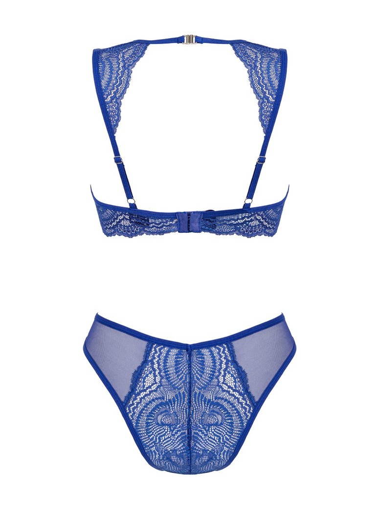 Obsessive completino intimo in elegante pizzo blu collezione Giselia