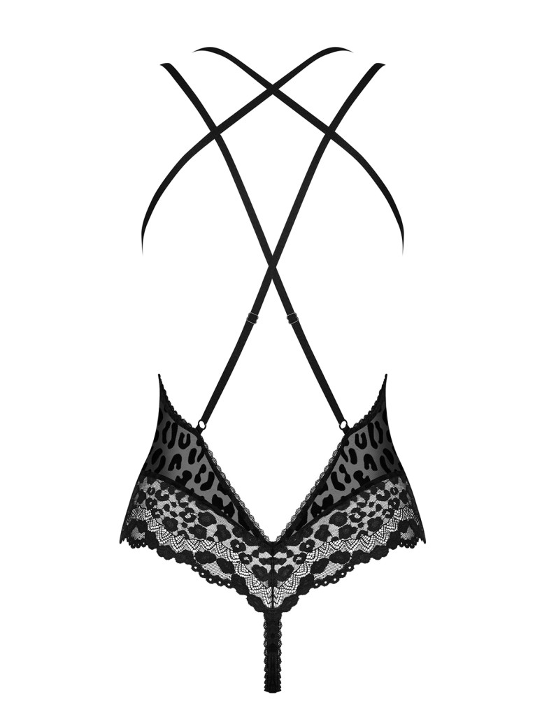 Obsessive sexy body in tulle e pizzo maculato collezione Giully