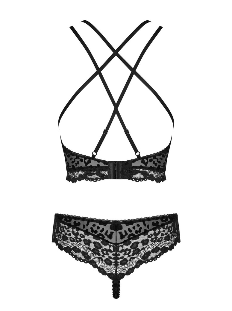 Obsessive top e brasiliana in tulle e pizzo maculato collezione Giully