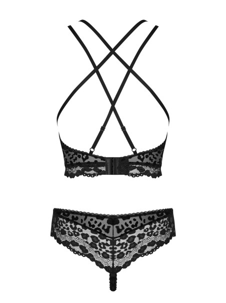 Obsessive top e brasiliana in tulle e pizzo maculato collezione Giully