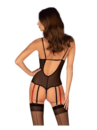 Obsessive Lingerie sexy body con reggicalze aperto al cavallo collezione Glandez 2