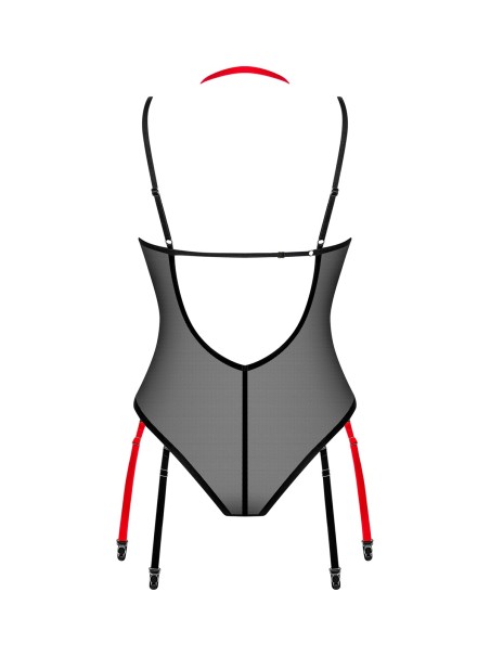 Obsessive Lingerie sexy body reggicalze in tulle trasparente Glandez