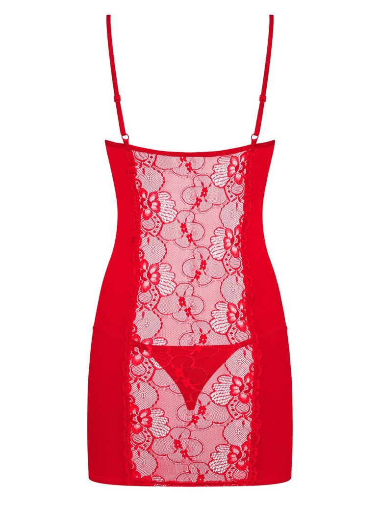 Obsessive Lingerie chemise con perizoma rossa collezione Heartina