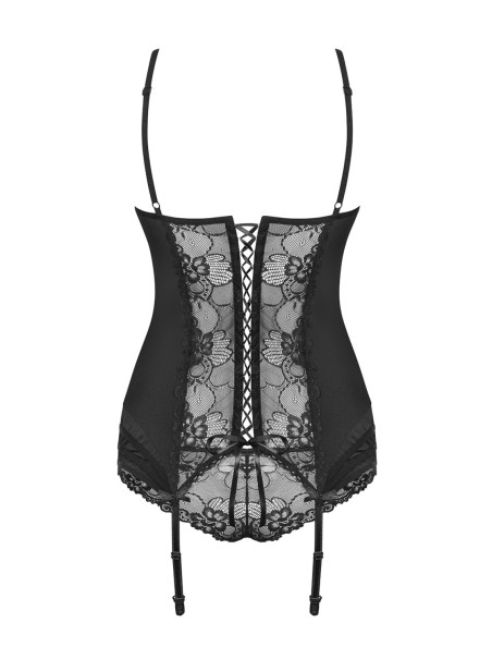 Obsessive Lingerie Heartina corsetto e perizoma nero Obsessive Lingerie Heartina corsetto e perizoma nero