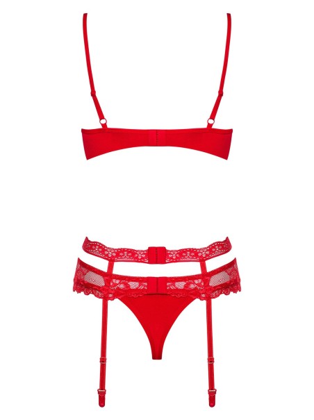 Obsessive completo lingerie rossa con reggicalze collezione Heartina