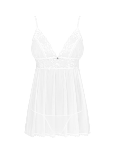 Obsessive Lingerie sexy babydoll in tulle e pizzo bianco collezione Heavenlly Obsessive Lingerie sexy babydoll in tulle e pizzo bianco collezione Heavenlly