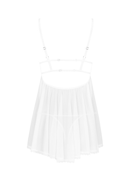 Obsessive Lingerie sexy babydoll in tulle e pizzo bianco collezione Heavenlly Obsessive Lingerie sexy babydoll in tulle e pizzo bianco collezione Heavenlly