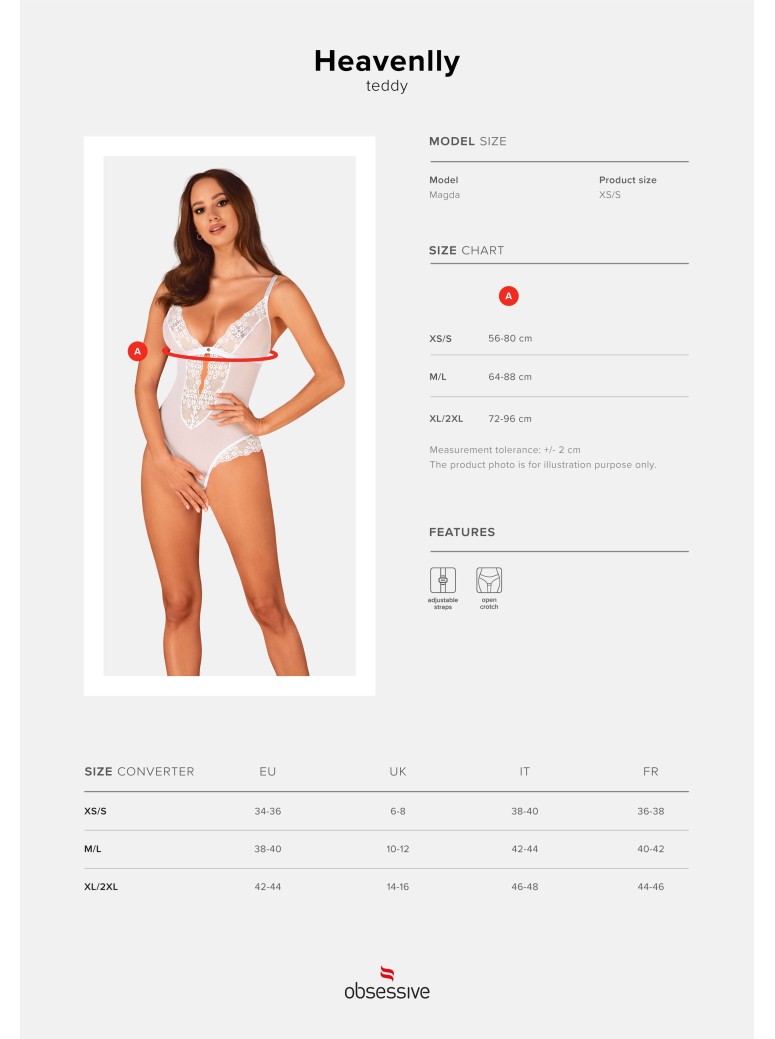 Obsessive Lingerie  sexy body bianco aperto collezione Heavenlly