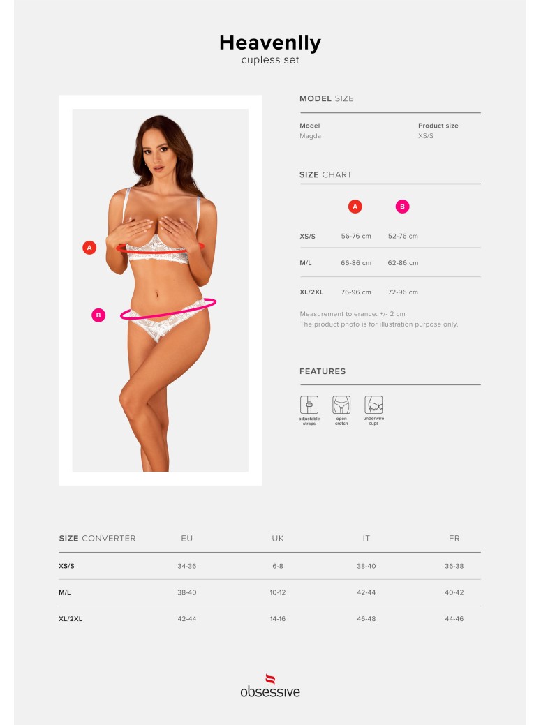 Obsessive sexy completino aperto in pizzo bianco collezione Heavenlly