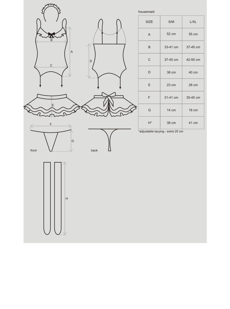 Obsessive Lingerie costume da cameriera con accessori Housemaid