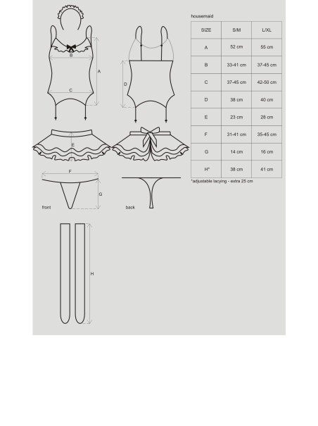 Obsessive Lingerie costume da cameriera con accessori Housemaid