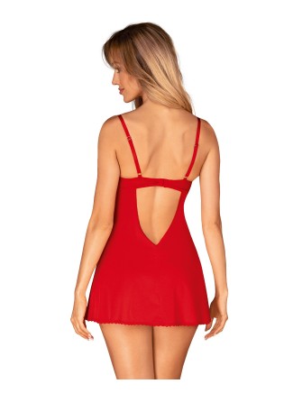 Obsessive Lingerie sexy chemise rossa con perizoma collezione Ingridia 2