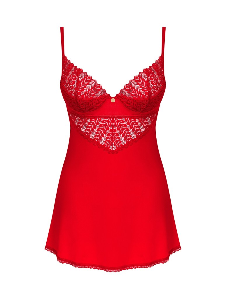 Obsessive Lingerie sexy chemise rossa con perizoma collezione Ingridia