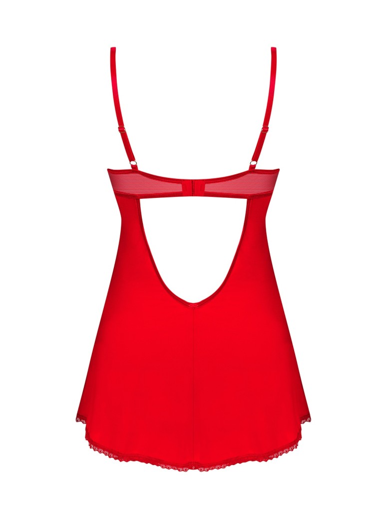 Obsessive Lingerie sexy chemise rossa con perizoma collezione Ingridia