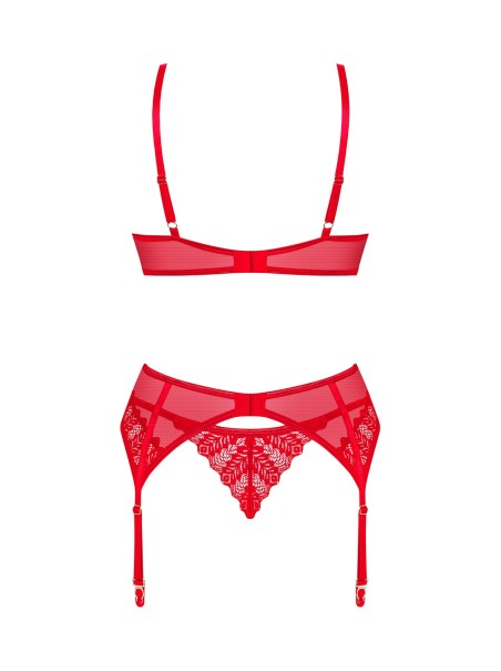 Obsessive Lingerie sexy completino intimo rosso con reggicalze Ingridia