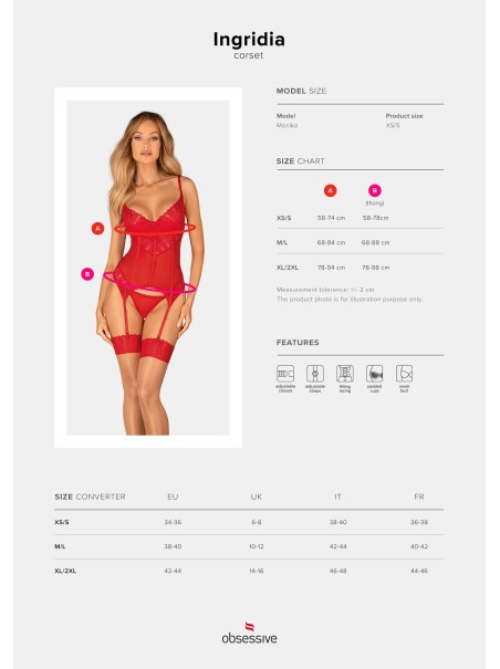 Obsessive Lingerie corsetto rosso con perizoma collezione Ingridia Obsessive Lingerie corsetto rosso con perizoma collezione Ingridia
