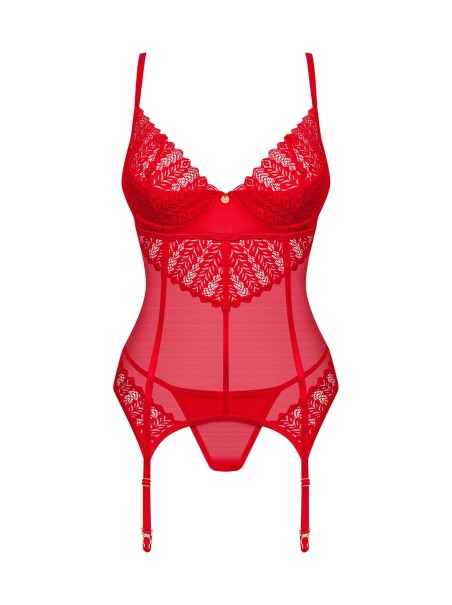 Obsessive Lingerie corsetto rosso con perizoma collezione Ingridia Obsessive Lingerie corsetto rosso con perizoma collezione Ingridia