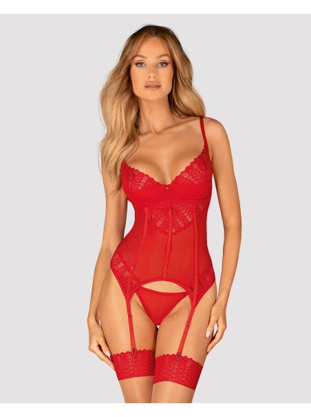 Obsessive Lingerie corsetto rosso con perizoma collezione Ingridia Obsessive Lingerie corsetto rosso con perizoma collezione Ingridia
