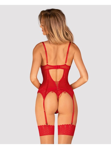 Obsessive Lingerie corsetto rosso con perizoma collezione Ingridia Obsessive Lingerie corsetto rosso con perizoma collezione Ingridia