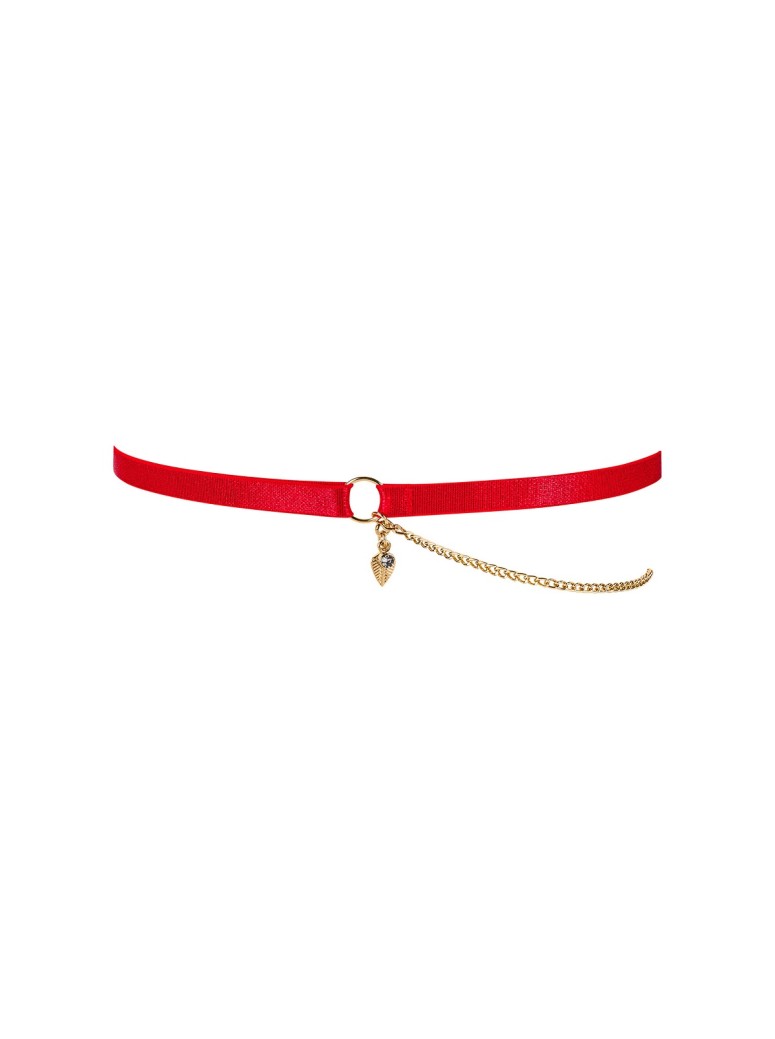 Obsessive Lingerie giarrettiera rossa con catenina collezione Ingridia